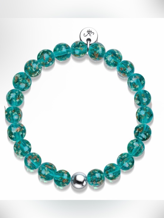 Nogu Jewelry - NWT Nogu Teal | .925 Sterling Silver | Firefly Glass Bracelet (18 cm=7 inches)